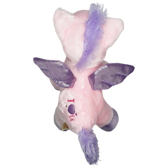 Dan Dee Pink Purple Pegasus Flying Pony Horse Plush I Heart U Stuffed 12" Love - Picture 6 of 9